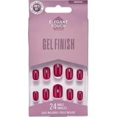 Polished Colour 24 Nails With Glue Squoval Berry Blast