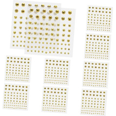 VILLFUL 10 Blatt Perlenaufkleber Make Up Strasssteine Zum Aufkleben Von Strassstreifen DIY Strass Nageldekorationen Für Nagelkunst Gesicht Strassaufkleber Make Up Juwelen Acryl