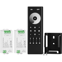 BTF-LIGHTING 5050SMD FCOB COB DIM RF Remote Control RC01RFB & 2PCS C01RF Controller Kit 4-Zone RF 2.4GHz Wireless Remote Control Group Control for 2pin Plain (+V -V) LED Strip DC5V DC12V DC24V