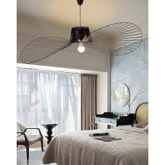 TJSC Vertigo Lamp Black 80 cm Vertigo Pendant Light Living Room E27 LED Chandelier Retro Vertigo, Glass Fibre Steel + Polyurethane Vintage Hat Pendant Light, Modern Chandelier Height Adjustable