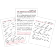 Spanish Eyelash Extensions Absorption Consent and Aftercare Form 75 Pieces 8.5 x 11 Inch Paper Size Eyelash Extension Accessories En español | White and Pink Design