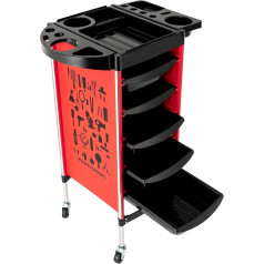 Hairdressing Trolley Stackboy Salon Aid Hairdresser Work Trolley Hairdressing Work Trolley Rotating Beauty Salon Trolley (5 Drawers, 55 x 36 x 90 cm)