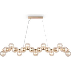 Maytoni Dallas Modern Pendant Light 25XG9 Excl. Gold Glass Metal Energy Efficient 28 W for Kitchen, Bedroom, Living Room, Dining Room, Lobby