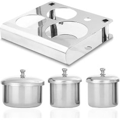 Acrylic Powder Holder - Acrylic Liquid Cup with Lid | Nail Powder Holder Container, 3-Piece Acrylic Liquid Cup, Stainless Steel Acrylic Nail Art Equipment for DIY Nail Design Firulab