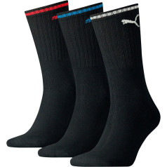 Sport Crew Stripe zeķes 3 pāri 907941 01 / melna / 39/42