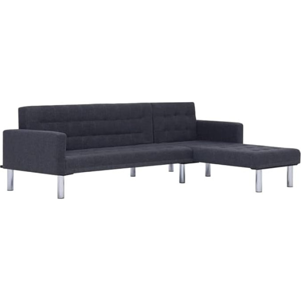 Vidaxl Sofa Bed L-Shape Couch Sofa Guest Bed Sofa Bed Corner Sofa Corner Sofa Leather Sofa Upholstered Sofa Living Landscape Lounge Sofa Dark Grey Polyester