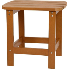 Flash Furniture Charlestown Adirondack Teak Polyresin Outdoor Weatherproof Side Table