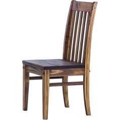 B.r.a.s.i.l.-Möbel Classico Wooden Chair Antique Oak - Dining Room Chair Classic Pine Solid Wood - Choice of Variant and Colour - Wooden Living Room Chair Backrest Kitchen Chair Country House Brazil Furniture