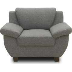 Domo. Collection Panama Armchair, Upholstered Chair, Single Chair, Sofa Set, 3-2-1 Armchair, 91 x 108 x 80 cm (DxWxH), Dark Grey