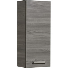 Pelipal Quickset 912 Bathroom Wall Cabinet in Sangallo Grey Landscape, 30 cm Wide, Bathroom Wall Cabinet with 1 Door and 2 Shelves