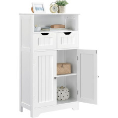 Yaheetech Bathroom Cabinet, Sideboard, Bathroom Cabinet Chest of Drawers with 2 Wooden Drawers, Storage Cabinet, Adjustable Shelf, Open Compartment, 60 x 30 x 104.5 cm, for Living Room, Bathroom