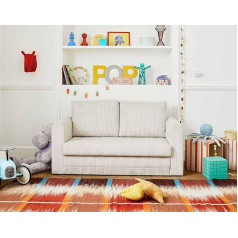 Lisa Design Bestmobilier Marilia - 2 Seater Sofa - with Sleep Function - Corduroy Beige