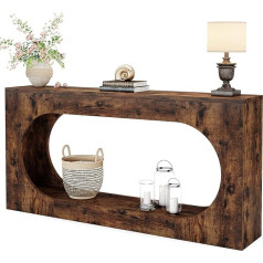 Tribesigns Console Table, 160 cm Narrow Sofa Entrance Table with 2-Tier Storage, Wooden Hallway Table Behind Couch Accent Table for Living Room