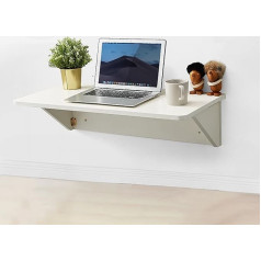Wandmontierter Klappschreibtisch，Wandmontiertes Klappregal aus Massivholz，Mehrere Stile verfügbar, starke Tragfähigkeit, platzsparend, geeignet für Wohnzimmer, Schlafzimmer, Küche(Wit,100*40cm)