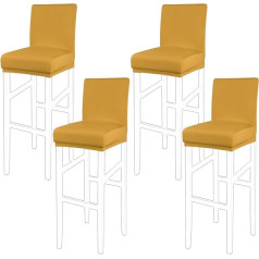 ‎Piccocasa PiccoCasa Set of 4 Bar Stool Covers with Elastic Base, Stretch & Removable Dining Chair Covers for Pub Counter - Spandex Height Side Chair Covers Slipcovers Slipcovers Gold
