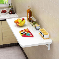 Generisch Floating Wall Desk Space Saving Foldable Wall Mounted Desk for Small Spaces Home Office Kitchen 70x40cm