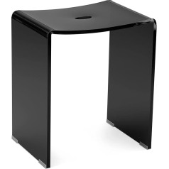 Navaris Acrylic Shower Stool 43.5 x 37 x 28 cm - Bathroom Stool - Bench for Shower and Bathtub - Stool Non-Slip Modern Black