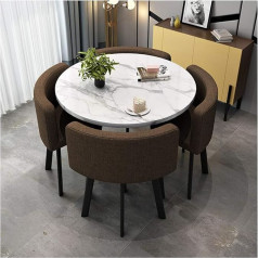 Modern Marble Coffee Table and Chair Set, Stylish Furniture for Balcony, Living Room, Dining Room, Office, Conference Room, Beauty Salon and Cinema