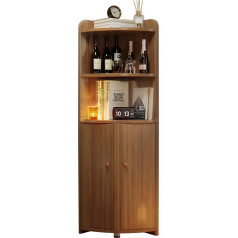 Kyaoayo Corner Cabinet, Corner Shelves Standing, Corner Cabinet Living Room, Wine Cabinet, Display Shelves, Book Case, Open Corner Shelf Made of Wood, for Living Room, Home, Office, Kitchen,