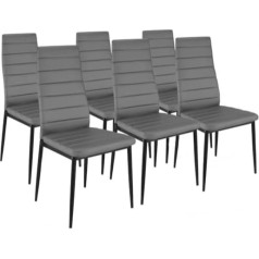 Idmarket Set of 6 Dining Room Chairs Romanesque Grey