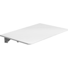 Niceme 60 x 40 cm Folding Wall Table, Wall Mounted Folding Table, Floating Desk, Dining Table, Small Wall Table for Kitchen, Balcony, Outdoor (White)
