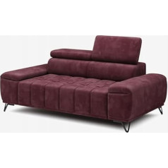 Domimeble 3-Seater Sofa Palladio + Electrics - A Modern and Functional Sofa, with Comfortable Sleep Function, Adjustable Headrests, Wave-shaped Spring System (Monolith 69)