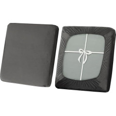 ‎Sylc SYLC Sofa Seat Cushion Covers, Sofa Cushion Slipcovers, Stretch Velvet, Couch Cushion Covers, Replacement for Single Cushion, with Elastic Bands (Grey, Chaise Longue)