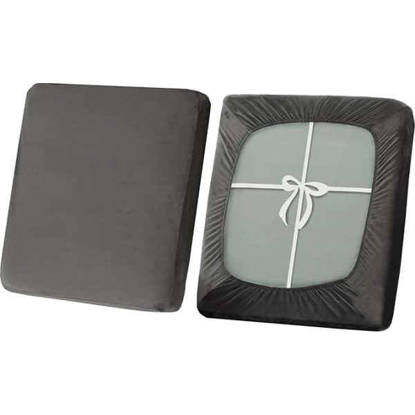 ‎Sylc SYLC Sofa Seat Cushion Covers, Sofa Cushion Slipcovers, Stretch Velvet, Couch Cushion Covers, Replacement for Single Cushion, with Elastic Bands (Grey, Chaise Longue)