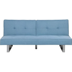 Trendy Sofa Bed in Blue Sleep Function Upholstered Cover Dublin