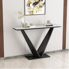 Generic Narrow Console Table Modern Console Table V Shaped Base Antique Finish Console Sofa Table Art Rock Slab Aisle Long Porch Table Living Room