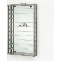 MHN Wall Display Cabinet D 11 x W 51.5 x H 86.5 cm - Narrow Collector Hanging Display Cabinet Lockable - Small Glass Display Case Wall Hanging - Collector's Display Case without Lighting