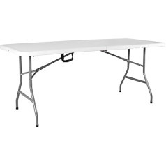 Home Vida Home Discount Folding Table 6ft Heavy Duty Extra Strength Camping Buffet Wedding Market Garden Party Car Boot Stall Picnic Trestle Indoor Outdoor Foldaway Carry Handle