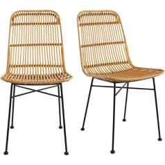 Miliboo Malacca Rattan Chairs Set of 2 Natural Colours