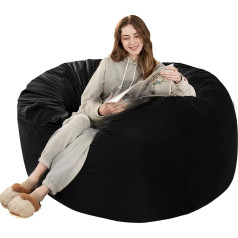 Habutway 4ft Giant Black Memory Foam Bean Bag with Microfibre Cover