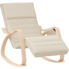 ‎Vidaxl vidaXL Rocking Chair, Relaxing Chair, Lounge Chair, Upholstered Chair, Rocking Chair, Living Room, Cream Fabric
