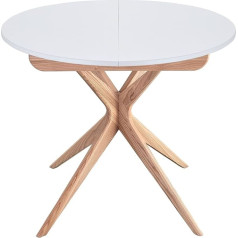 Ragaba Jubi Round Extendable Dining Table 90 cm (130 x 90 cm) White