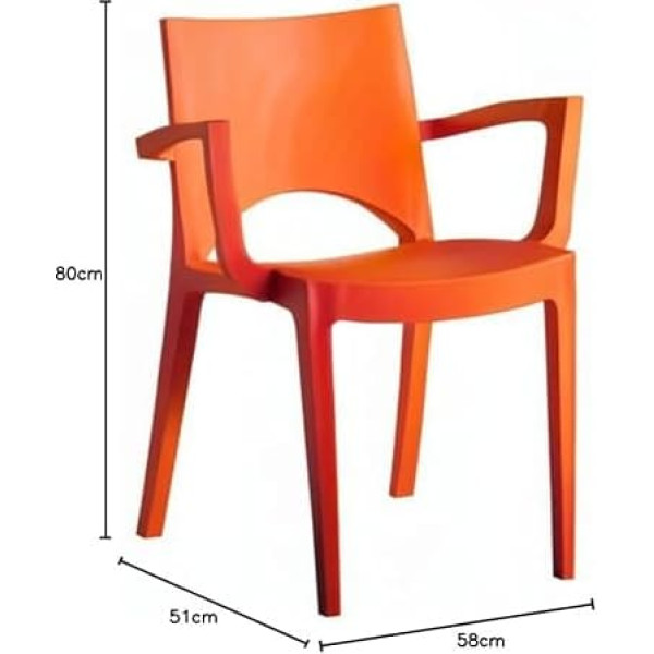 Grandsoleil Grand Solil S6614A Grandsoleil Upon Paris Stackable Chair Polypropylene 51 x 58 x 80 cm Orange