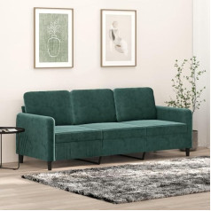 Lapooh 359454 3-Seater Sofa, Dark Green, 180 cm, Velvet, Lounge Sofa, Sofas & Couches, Relax Sofa, Couch for Living Room, Couch with - 359454