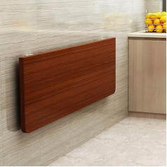 Zyfa Folding Kitchen Table Wooden Wall Folding Table Rounded Corners and Wall Desk Multipurpose Computer Table Oblong Kitchen Dining Table Desk Breakfast Table