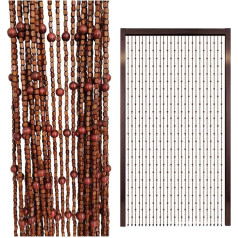 Wooden Bead Curtain Door Curtain Wooden Bead Curtain Wood Hanging Divider Curtain Decorative Curtain for Bedroom, Living Room, Wall Cupboard, Balcony Door, Living Room (Colour: 1, Size: 90 x 200 cm