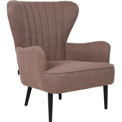 Svita Arthur Armchair, Relaxing Chair, Wing Chair, Modern Upholstered Fabric, Brown