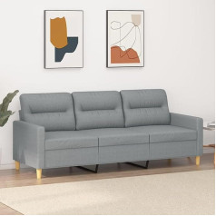 Arkem 3-Seater Sofa, Light Grey, 180 cm, Fabric, Modular Sofa, Youth Sofa, Love Seat, Two Sofa