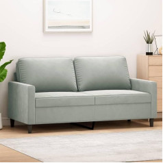 Klyeon 2-Seater Sofa, Light Grey, 140 cm, Velvet, Stylish 2-Seater Sofa Made of Velvet for a Comfortable Sitting Experience in the Living Room, Living Room, Sofas