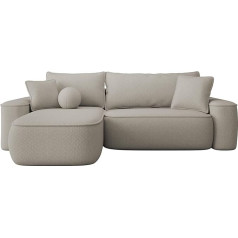 Mirjan24 Sezerto Corner Sofa, Corner Sofa, Couch with Sleep Function and Bed Box, Living Landscape, Bed Function L-Shape Sofa, Ottoman Universal (Curio 11)