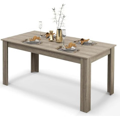 Giantex Dining Table for 6-8 People, 160 x 80 x 77 cm, Large Wooden Table, Rectangular, Kitchen Table up to 150 kg, Portable Modern Dining Room Table, Table Desk for Dining Room, Kitchen, Office (Oak)