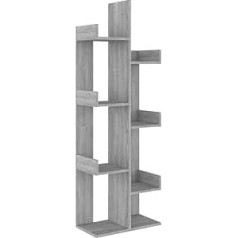 Vidaxl Bookcase, Bookcase with Lots of Storage Space, Standing Shelf for Living Room, Office Shelf, Filing Shelf, Grey Sonoma Wood Material
