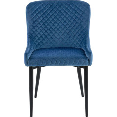 Beliani Solano Elegant Chair Set of 2 with Luxurious Appearance in Elegant Blue Velvet Fabric
