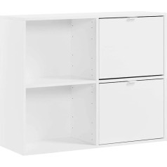 Mokebo Filing Shelf or Room Divider Shelf in White 'The Verstauer', Wooden Shelf with 2 Doors, Bookcase or Cube Shelf for the Office, Also as a Shelf for Children's Room in 88 x 75 x 35 cm (W x H x D)