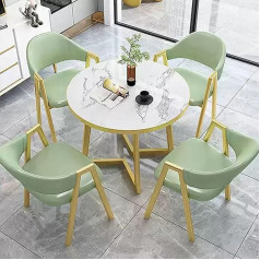 Wazcsd Dining Table with 4 Chairs, Round Kitchen Table, Dining Room Group with Dining Table and 4 Dining Chairs, Negotiation Table and Chairs Set, Rectangular Dining Table with 4 Dining Room Chairs, Suitable