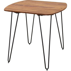 Finebuy Möbel Zum Wohlfühlen FineBuy Sheesham Dining Room Table Solid Wood, Dining Table with Metal Legs, Solid Real Wood Table, Designer Wooden Table, Solid Modern Kitchen Table, Brown